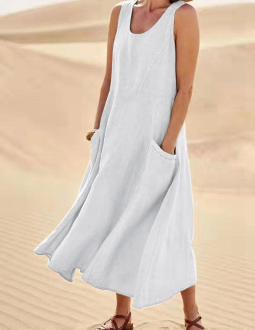 Camille | Damen Luftige Sommerkleid | Midi