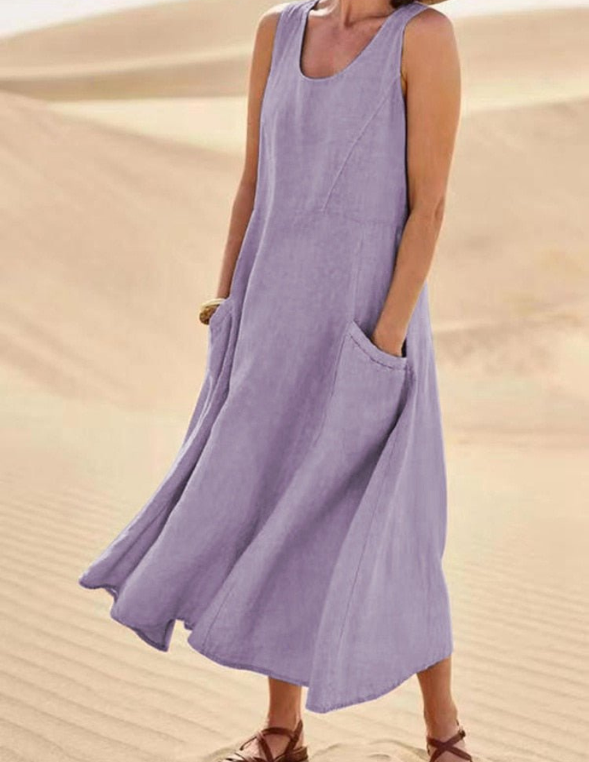 Camille | Damen Luftige Sommerkleid | Midi