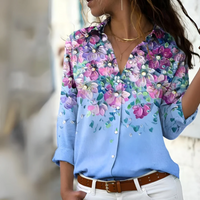 Isabella | Damen Langarm Bluse | Modern in Blau