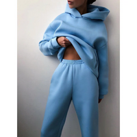 Aili | Damen Modern Hausanzuge | Zweiteiler Set in Blau