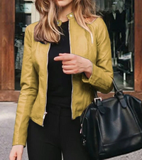 Ylva | Damen Kurze Mantel | Übergangsjacke in Gelb