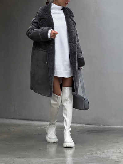 Damen modischer Wintermantel | Lang