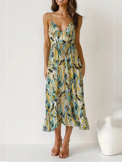 Damen modisches ärmelloses Sommerkleid | Midi