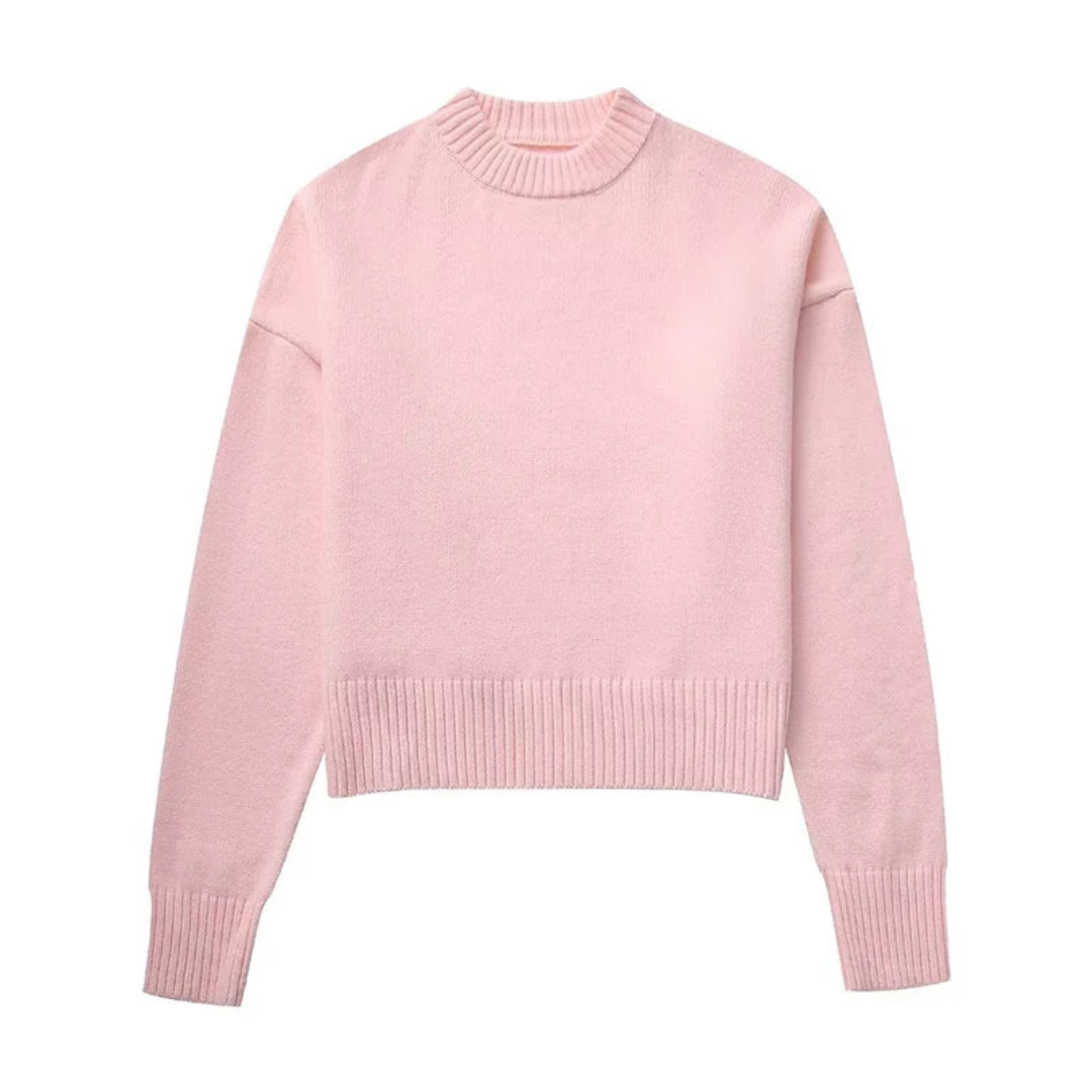 Nicholine | Damen Oversize Pullover | Rosa