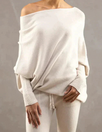 Veronica | Damen Oversize Pullover | Schwarz in Weiß