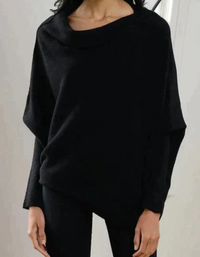 Veronica | Damen Oversize Pullover | Schwarz in Schwarz
