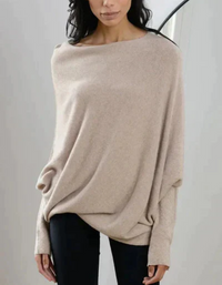 Veronica | Damen Oversize Pullover | Schwarz in Beige