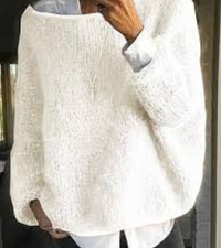 Gitta | Damen Oversize Pullover | Sweater in Weiß