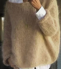 Gitta | Damen Oversize Pullover | Sweater in Khaki