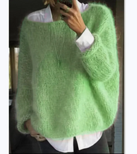 Gitta | Damen Oversize Pullover | Sweater in Grün