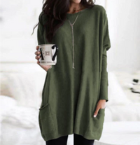 Kim | Damen Ausgefallene Strickpullover | Oversize in Armee Grün