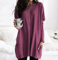 Kim | Damen Ausgefallene Strickpullover | Oversize in Maulbeere