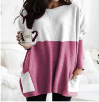 Kim | Damen Ausgefallene Strickpullover | Oversize in Weiß rosa