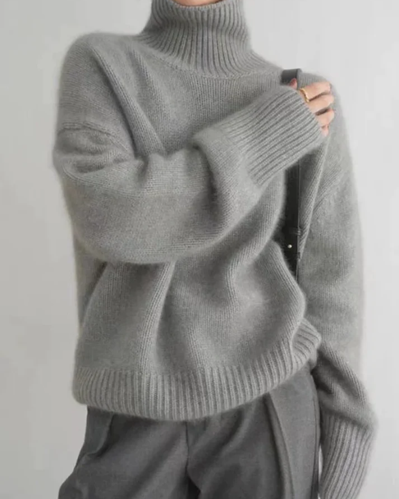 Trude | Damen Oversized Rollkragenpullover | Strick