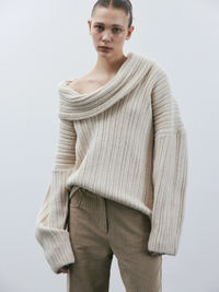 Monica | Damen Oversized Strickpullover | Sweater in Beige