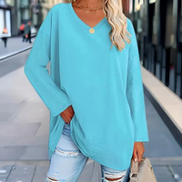 Malea | Damen Langarm Hemd | Oversized in Cyan