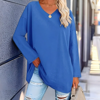 Malea | Damen Langarm Hemd | Oversized in Blau