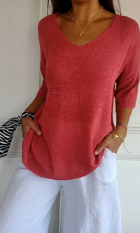 Carly | Damen Lange Hemd | Oversized in Rot
