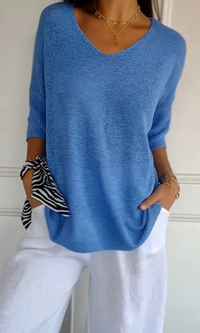 Carly | Damen Lange Hemd | Oversized in Blau
