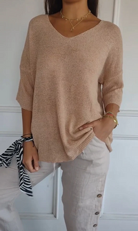 Carly | Damen Lange Hemd | Oversized in Aprikose