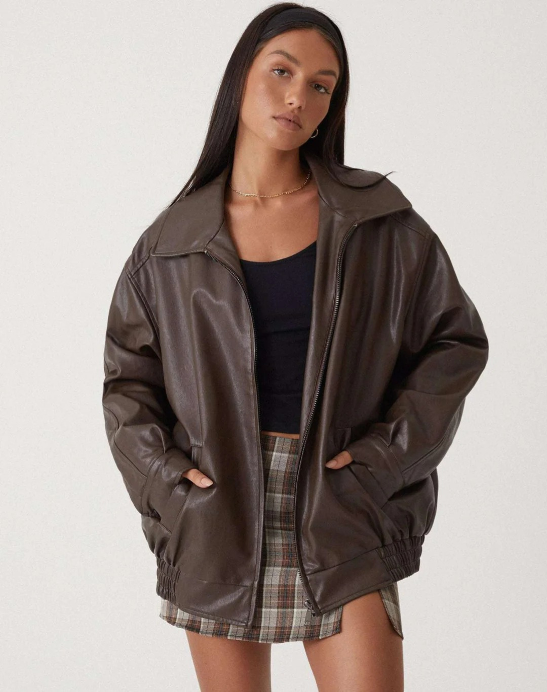 Damen oversized trendige Jacke | Lang