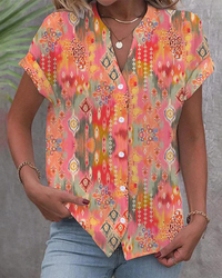 Katrin | Damen Party Bluse | Kurzarm in Orange