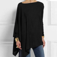 Elena | Damen Party Langarm Bluse | Oversized in Schwarz