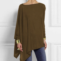 Elena | Damen Party Langarm Bluse | Oversized in Kaffee