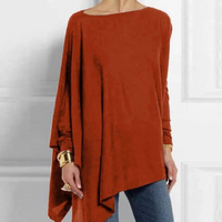 Elena | Damen Party Langarm Bluse | Oversized in Rot