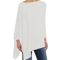 Elena | Damen Party Langarm Bluse | Oversized in Weiß