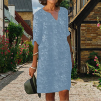 Helene | Damen Party Midikleid | A linie in Himmelblau