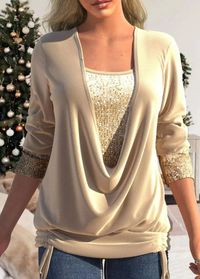 Annalisa | Damen Party Oberteil | Festliche in Khaki