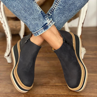 Violet | Damen Plateau Stiefeletten | Schwarz in Schwarz