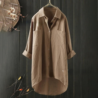 Elisabeth | Damen Langarm Shirt | Bluse in Khaki