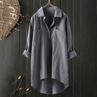Elisabeth | Damen Langarm Shirt | Bluse in Grau