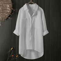 Elisabeth | Damen Langarm Shirt | Bluse in Weiß