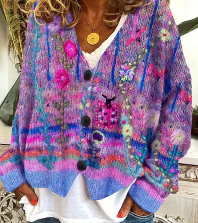 Romy | Damen Retro Strickjacke | Winter