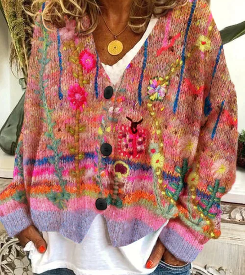 Romy | Damen Retro Strickjacke | Winter