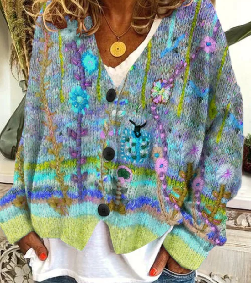 Romy | Damen Retro Strickjacke | Winter