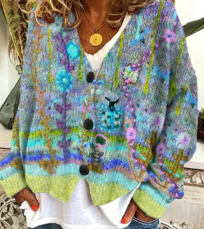 Romy | Damen Retro Strickjacke | Winter