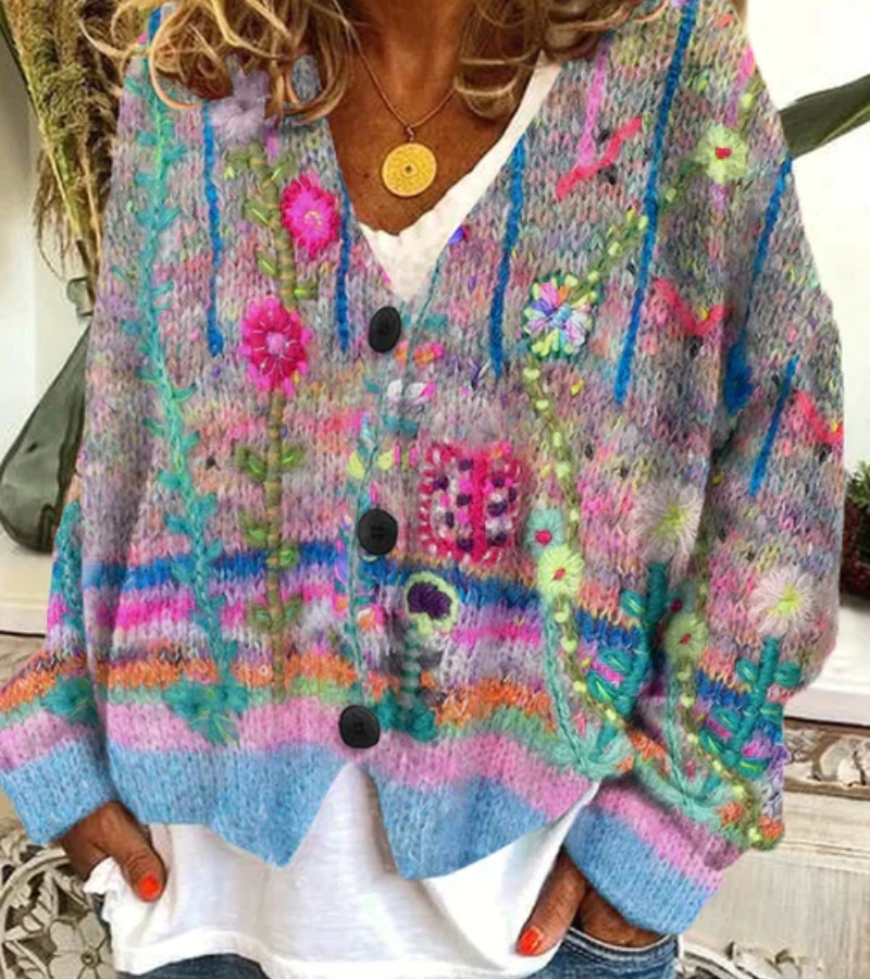 Romy | Damen Retro Strickjacke | Winter