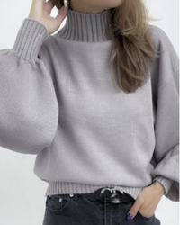 Ottilie | Damen Rollkragenpullover | Schwarz in Grau