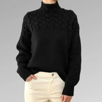 Loreen | Damen Rollkragenpullover | Strick in Schwarz
