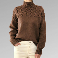 Loreen | Damen Rollkragenpullover | Strick in Braun