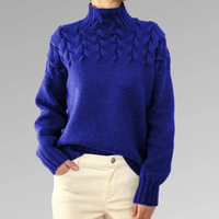 Loreen | Damen Rollkragenpullover | Strick in Dunkelblau