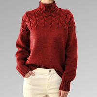 Loreen | Damen Rollkragenpullover | Strick in Rot