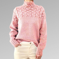 Loreen | Damen Rollkragenpullover | Strick in Rosa