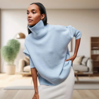 Emery | Damen Rollkragenpullover Schwarz | Strick