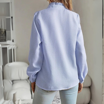 Damen Rüschen-Bürobluse | Langarm