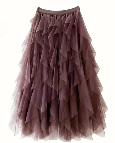 Fritzi | Damen Langer Rüschenrock | Midirock